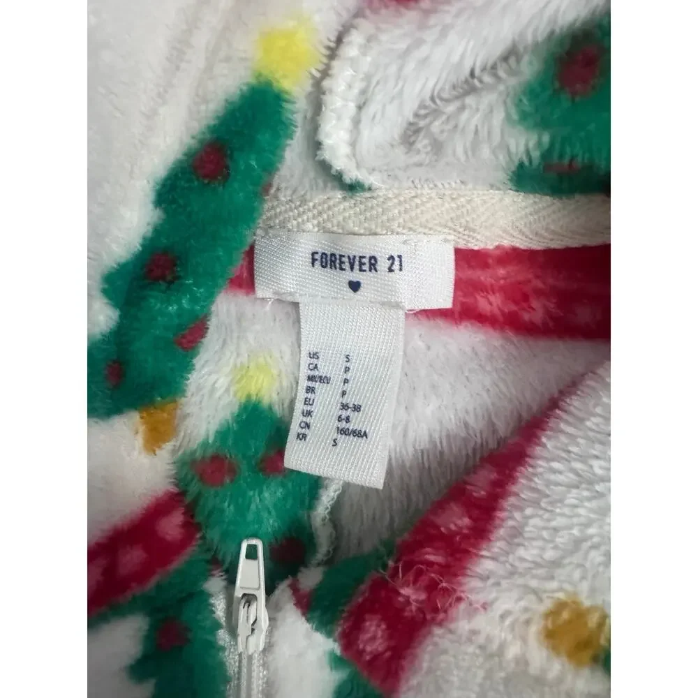 Forever 21 Women’s Small Christmas Holiday Fleece Hooded Onesie Pajamas